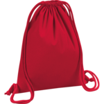 Classic Red Premium Organic Cotton Drawstring Bag