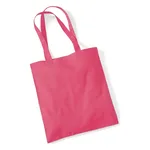 Raspberry Pink Cotton Tote Bag Long Handle