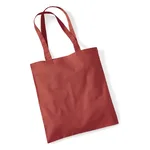 Orange Rust Cotton Tote Bag Long Handle