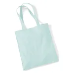 Pastel MInt Cotton Tote Bag Long Handle