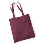 Burgundy Cotton Tote Bag Long Handle