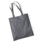 Graphite Grey Cotton Tote Bag Long Handle