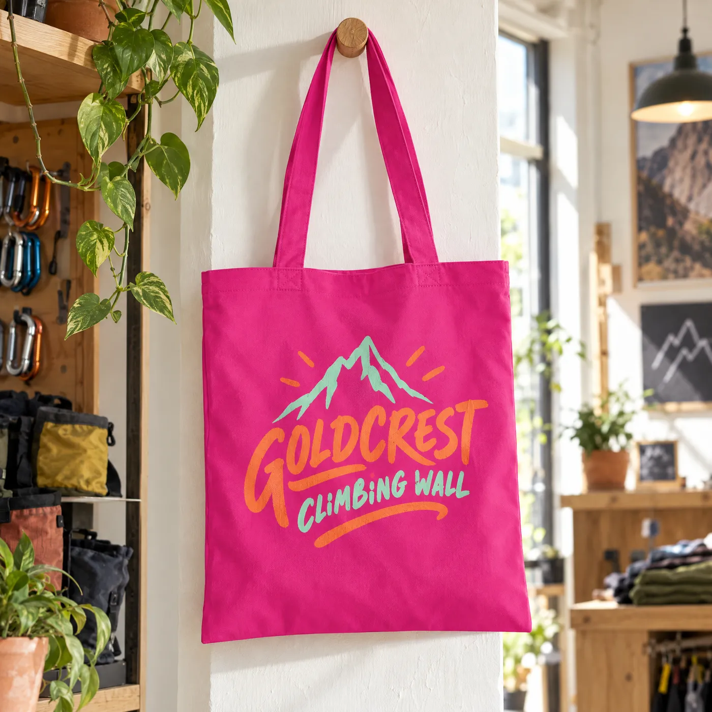 Fuchsia Tote Bag in Cotton, Printed with Your Logo lifestyle