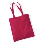 Cranberry Cotton Tote Bag Long Handle