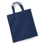 French Navy Cotton Tote Bag Short Handle