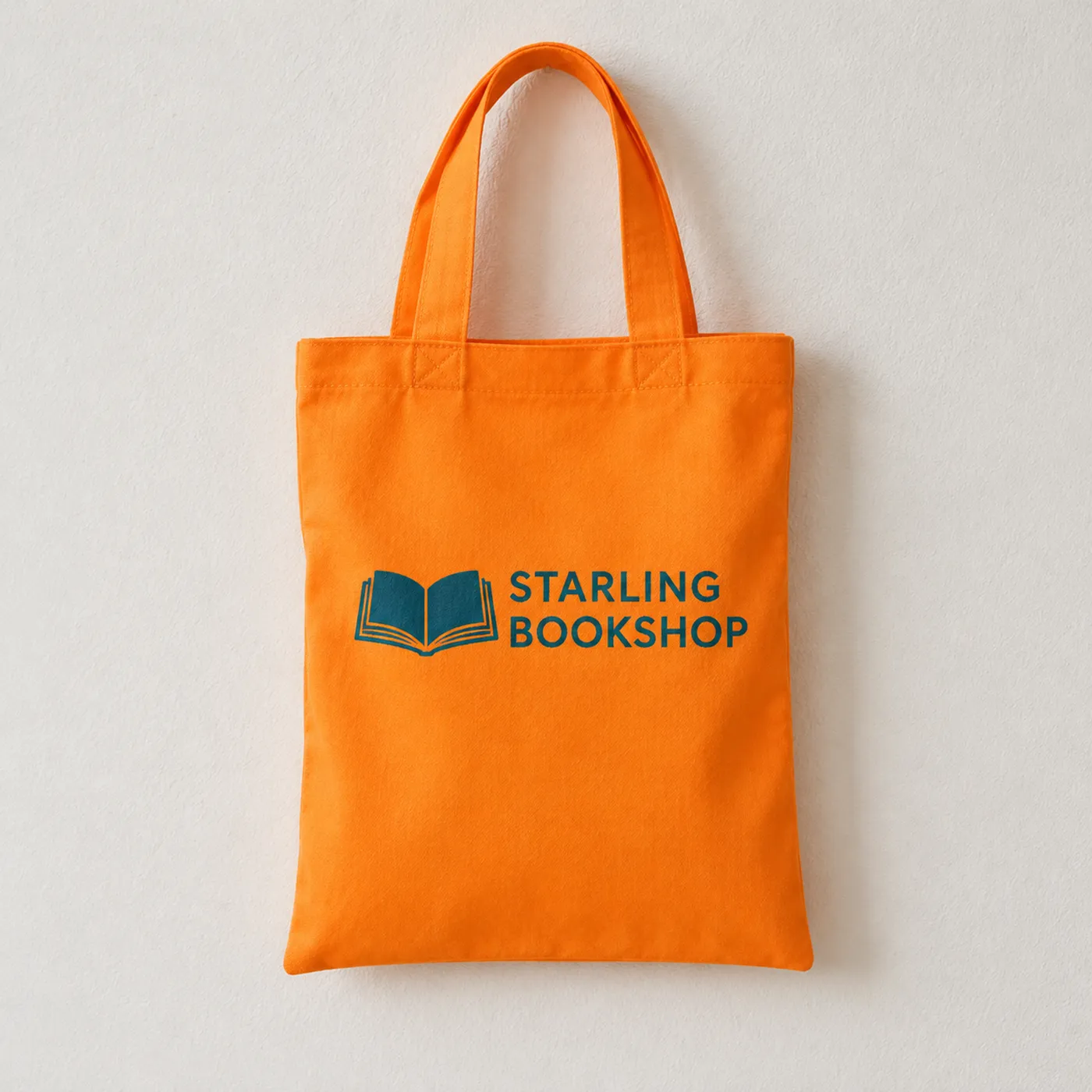 Orange Mini Cotton Tote Bag for Custom Printing lifestyle
