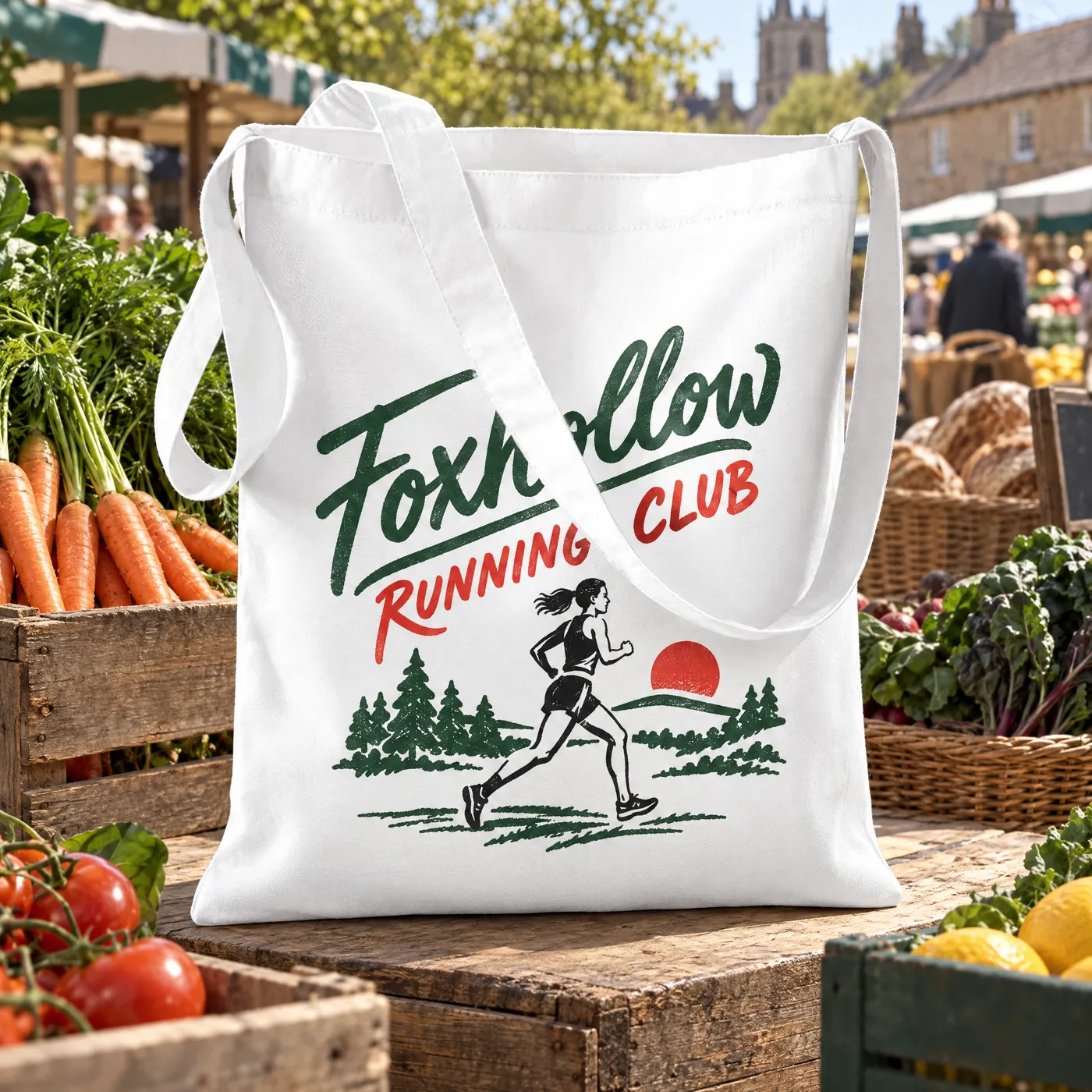 White Cotton Sling Tote Bag for Logo Printing lifestyle