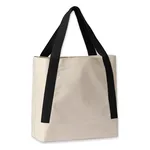 Natural-Black Premium Recycled Contrast Strap Tote Bag