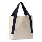 Natural-French Navy Premium Recycled Contrast Strap Tote Bag