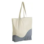 Natural-Blue Grey Premium Organic Cotton Wave Tote Bag