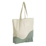 Natural-Dusty Green Premium Organic Cotton Wave Tote Bag