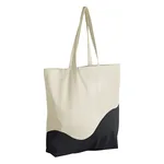 Natural-Black Premium Organic Cotton Wave Tote Bag