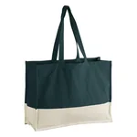 Dark Marine-Natural Premium Organic Canvas Contrast Panel Tote Bag