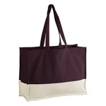 Oxblood-Natural Premium Organic Canvas Contrast Panel Tote Bag