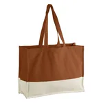 Pumpkin-Natural Premium Organic Canvas Contrast Panel Tote Bag