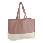 Rose-Natural Premium Organic Canvas Contrast Panel Tote Bag
