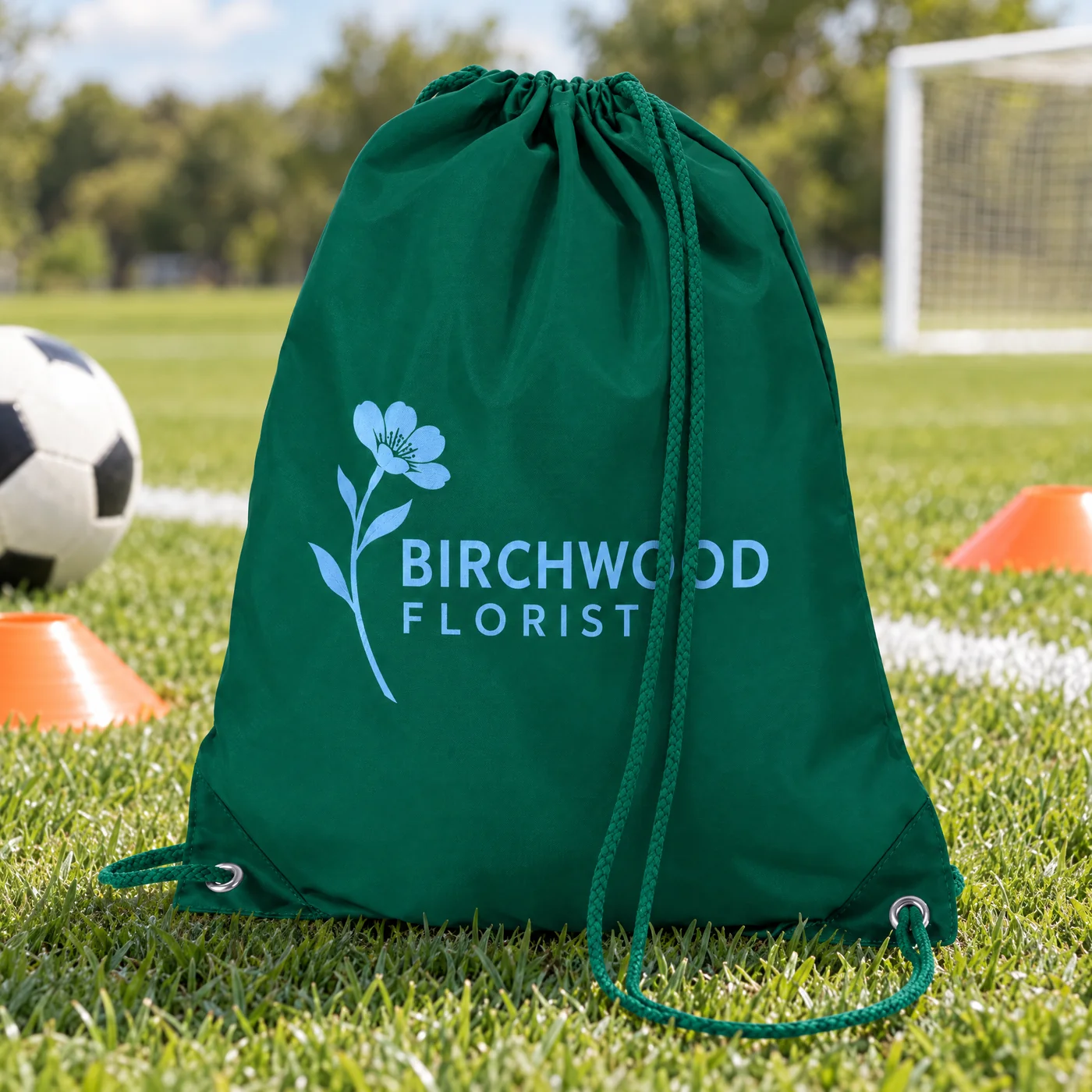 Bottle Green Polyester Gymsac for Schools and Clubs lifestyle