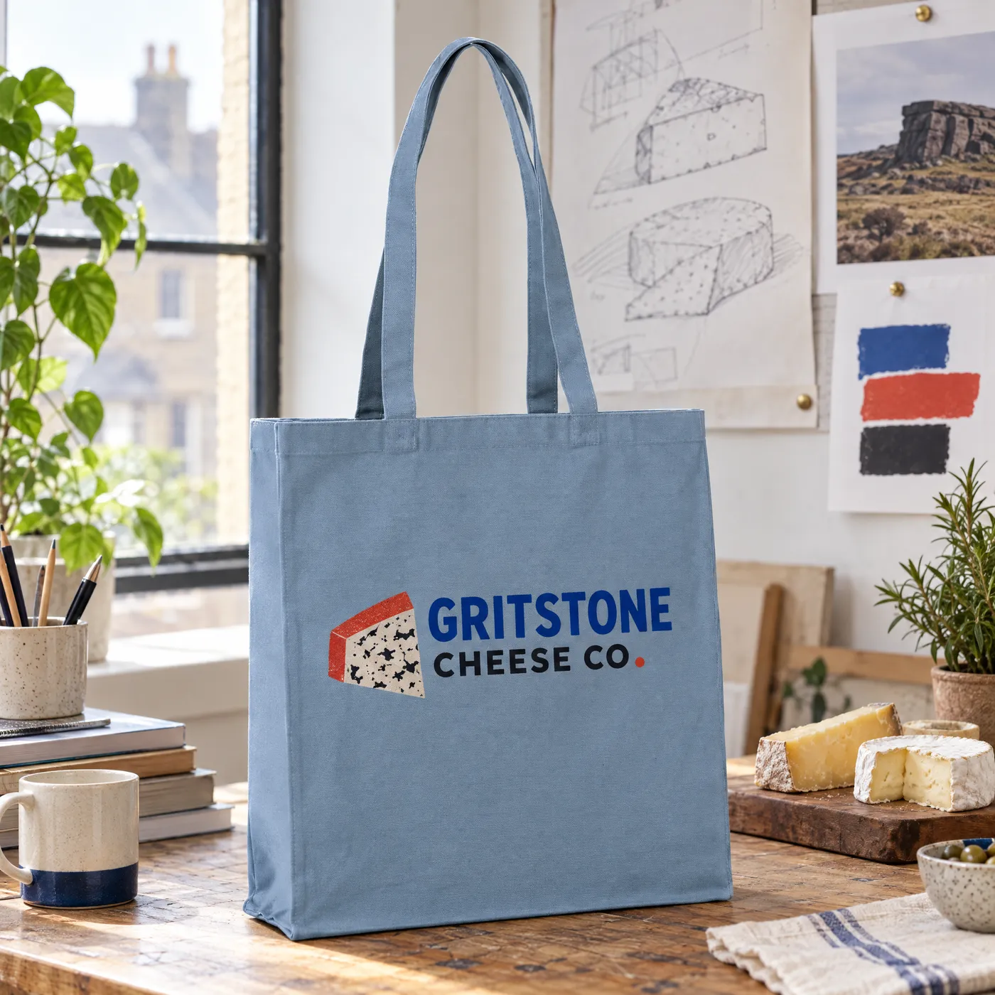 Blue Haze Premium Recycled Canvas Tote Bag lifestyle