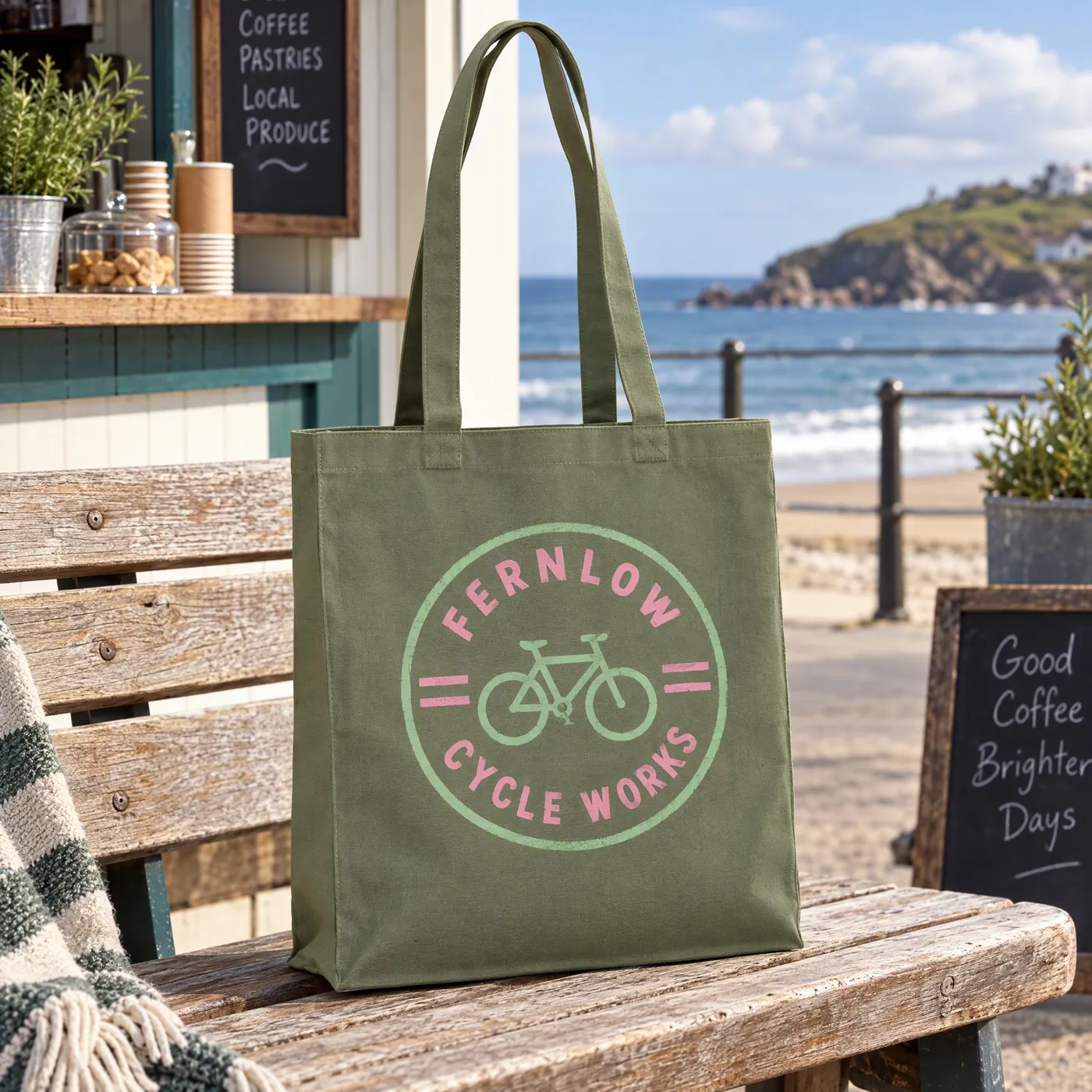Fern Green Premium Recycled Canvas Tote Bag lifestyle