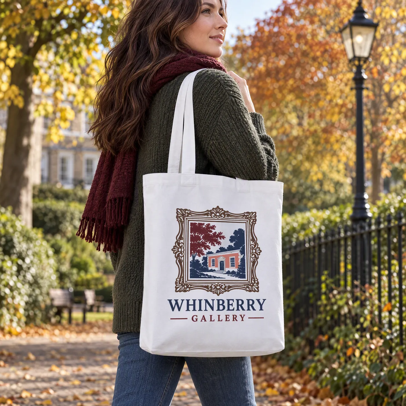 White Recycled Canvas Tote Bag for Logo Printing lifestyle