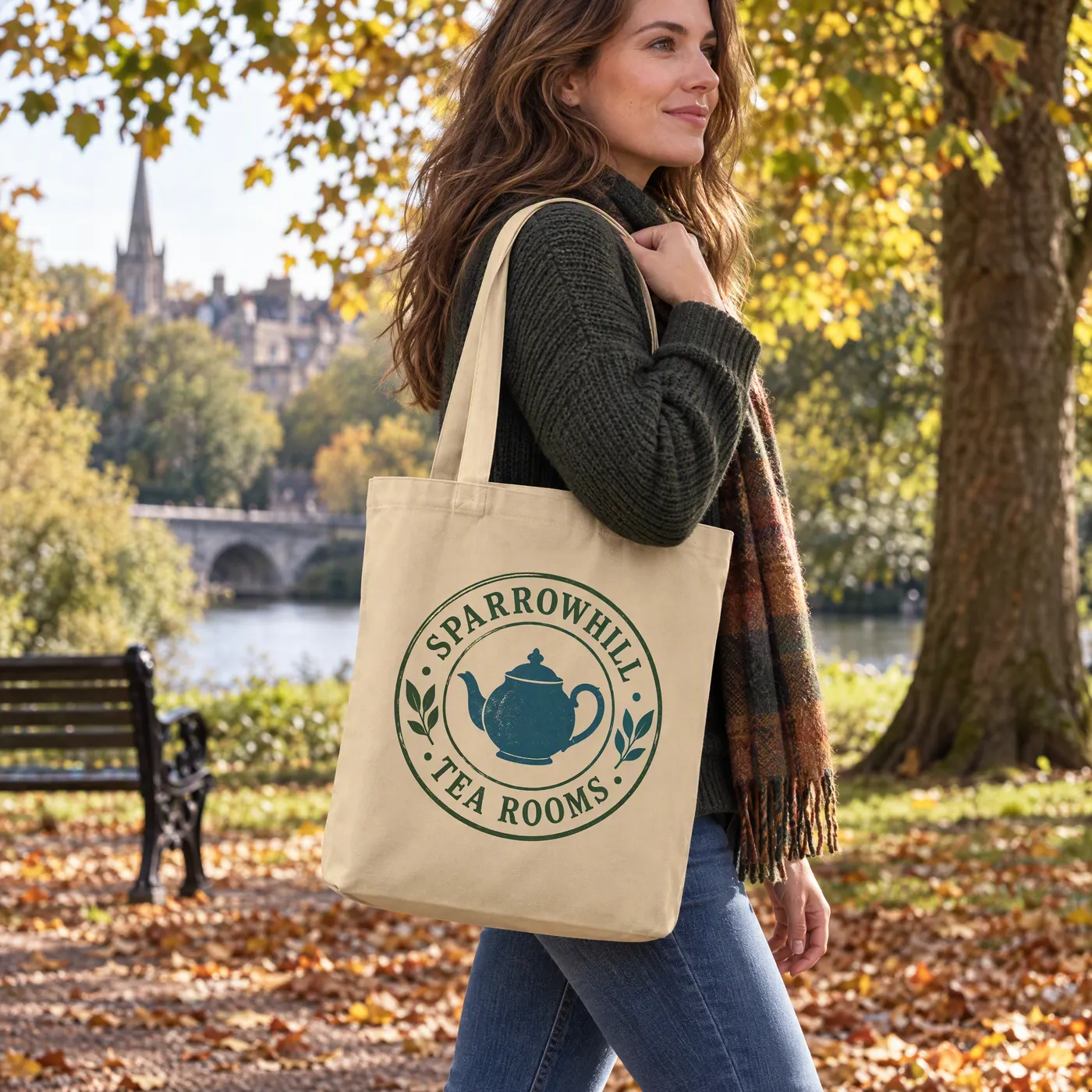 Sand Recycled Canvas Tote Bag with a Base Gusset lifestyle
