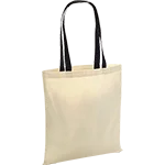 Natural-Black Cotton Tote Bag Contrast Handle