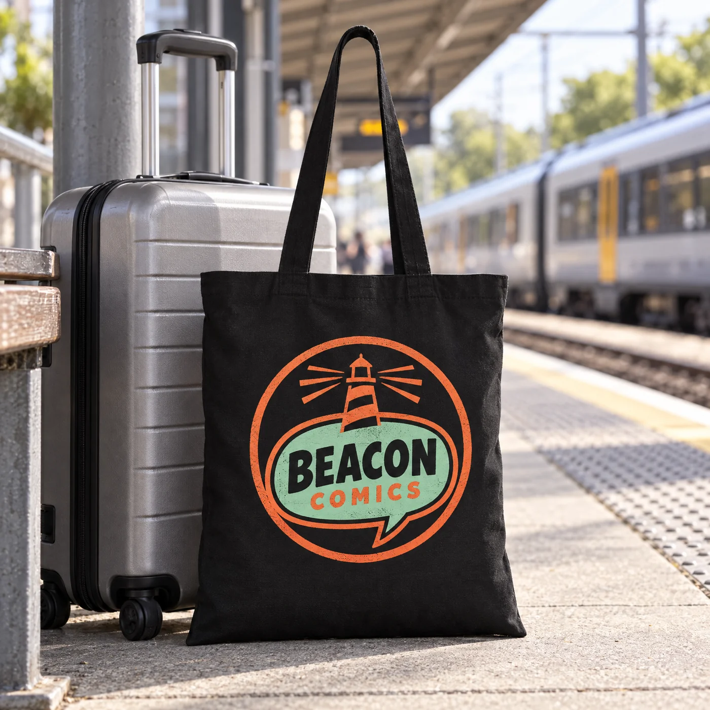 Black Recycled Cotton Tote Bag for Printing lifestyle