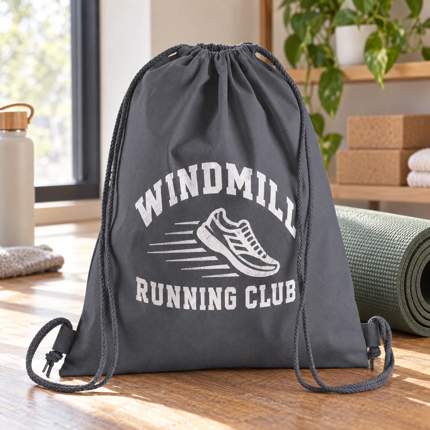 Graphite Grey Premium Cotton Gymsac, Heavyweight lifestyle