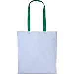 White-Kelly Green Cotton Shopper Contrast Handle thumbnail