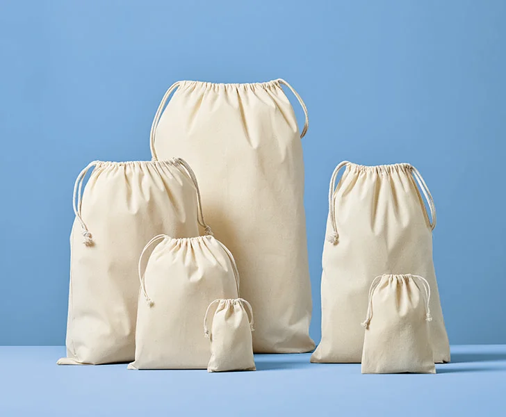 Recycled Cotton Drawstring Stuff Bag lifestyle 01