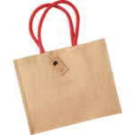 Natural-Bright Red Classic Jute Bag thumbnail
