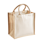 Natural Midi Jute Cotton Canvas Bag thumbnail
