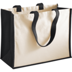 Natural-Black Classic Jute Cotton Canvas Bag thumbnail