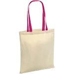 Natural-Fuchsia Natural Cotton Shopper Contrast Handles thumbnail