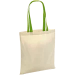 Natural-Lime Green Natural Cotton Shopper Contrast Handles thumbnail