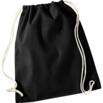 Black Cotton Drawstring Bag thumbnail