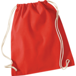 Bright Red Cotton Drawstring Bag thumbnail