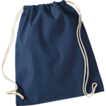 French Navy Cotton Drawstring Bag thumbnail