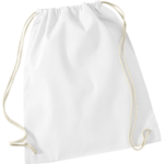White Cotton Drawstring Bag thumbnail